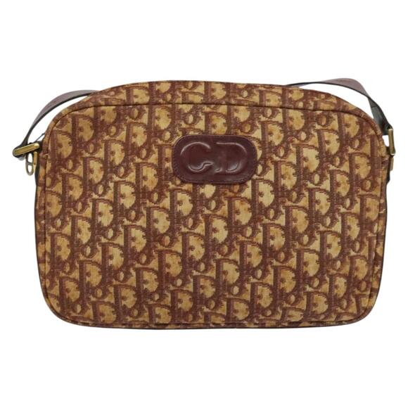 DIOR Trotter Canvas Shoulder Bag Red Gold - Picture 2 of 11